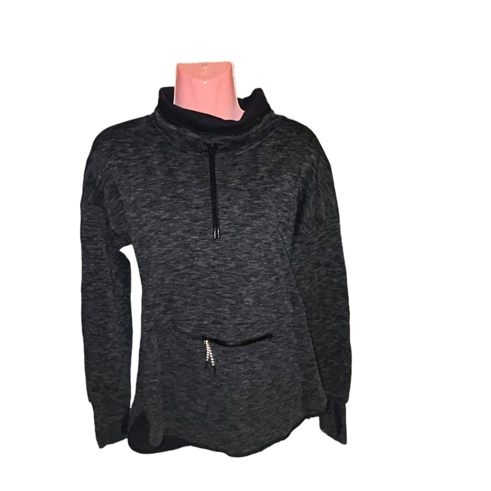 Champion M Gray‎ Drawstring Crewneck sweatshirt. zippered pocket